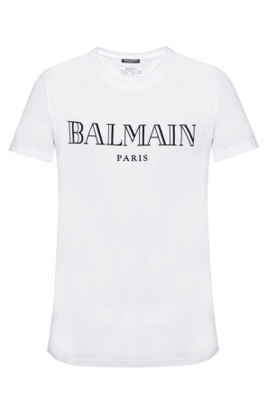 T-shirt with a velvet logo, zdjęcie 1 T-shirt with a velvet logo od Balmain